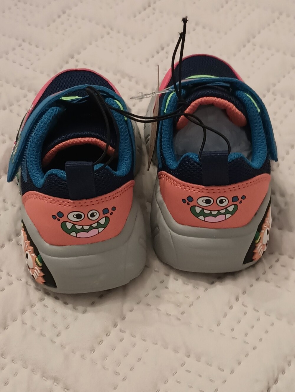 Kids Skechers Play Scene Navy, Pink & Lime Sneakers 6 Toddlers - Picture 3 of 14